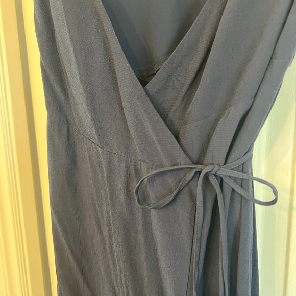 TOPSHOP Navy Blue Sleeveless Wrap Dress - Picture 4 of 10